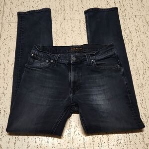 Nudie Jeans Co Black Straight Leg Slim Fit Denim Jeans